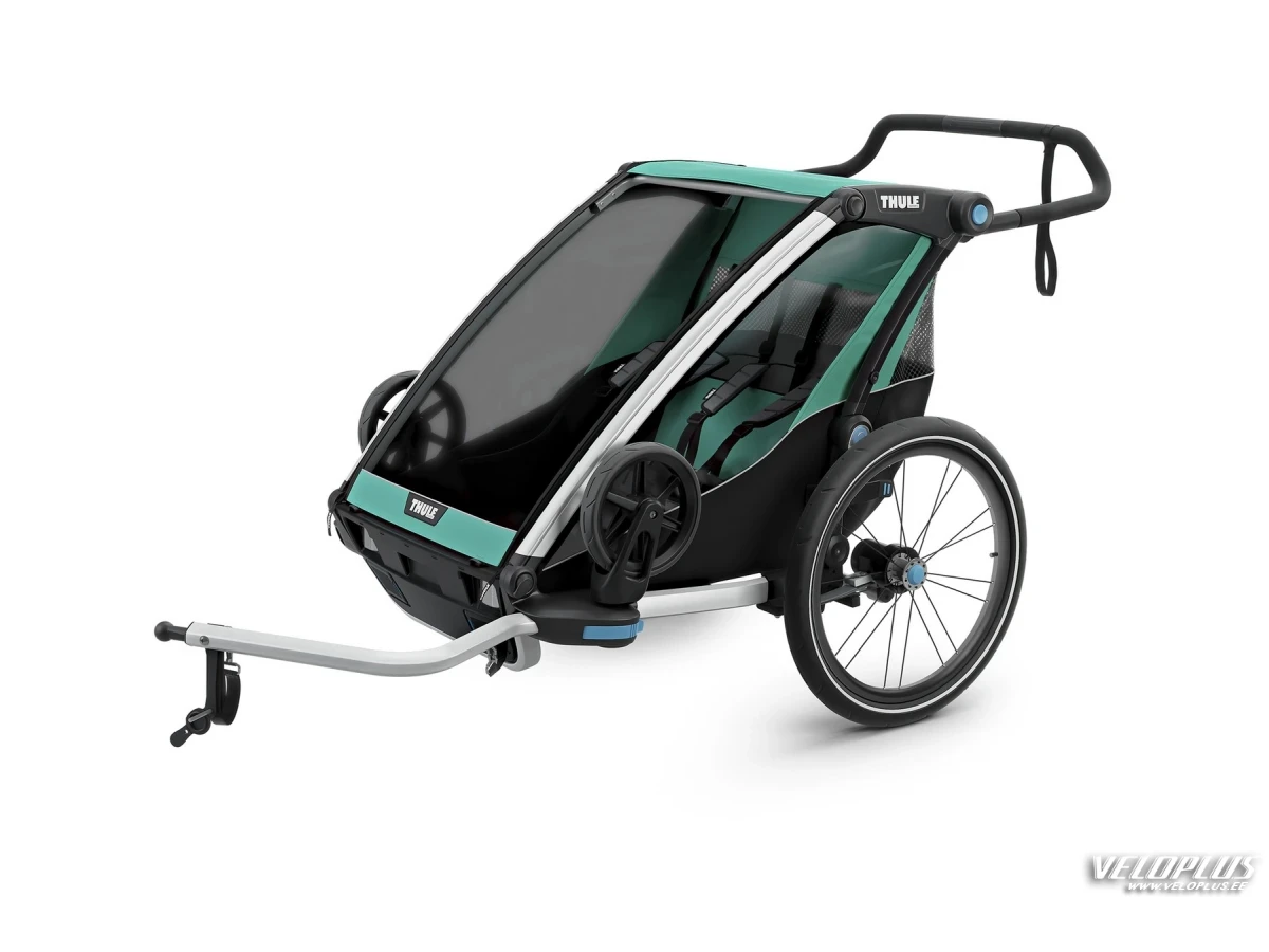 Lastekäru kahele lapsele THULE Chariot Lite 2 (Double), Blue Grass/Black