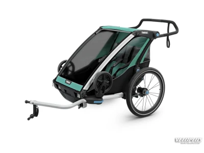 Lastekäru kahele lapsele THULE Chariot Lite 2 (Double), Blue Grass/Black