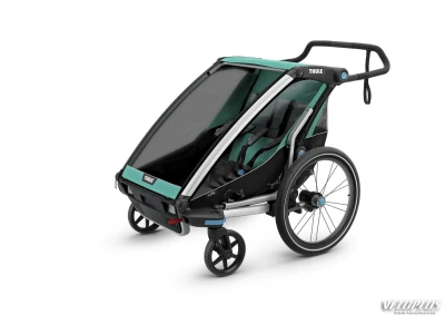 Lastekäru kahele lapsele THULE Chariot Lite 2 (Double), Blue Grass/Black