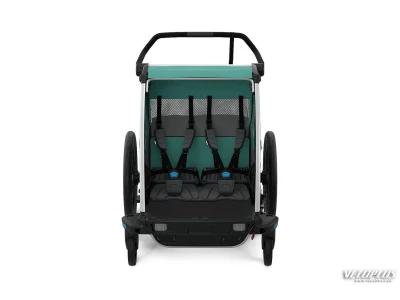 Lastekäru kahele lapsele THULE Chariot Lite 2 (Double), Blue Grass/Black