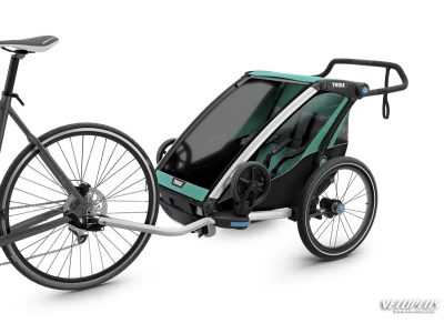 Lastekäru kahele lapsele THULE Chariot Lite 2 (Double), Blue Grass/Black