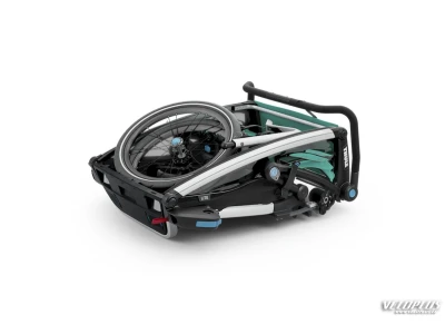 Lastekäru kahele lapsele THULE Chariot Lite 2 (Double), Blue Grass/Black