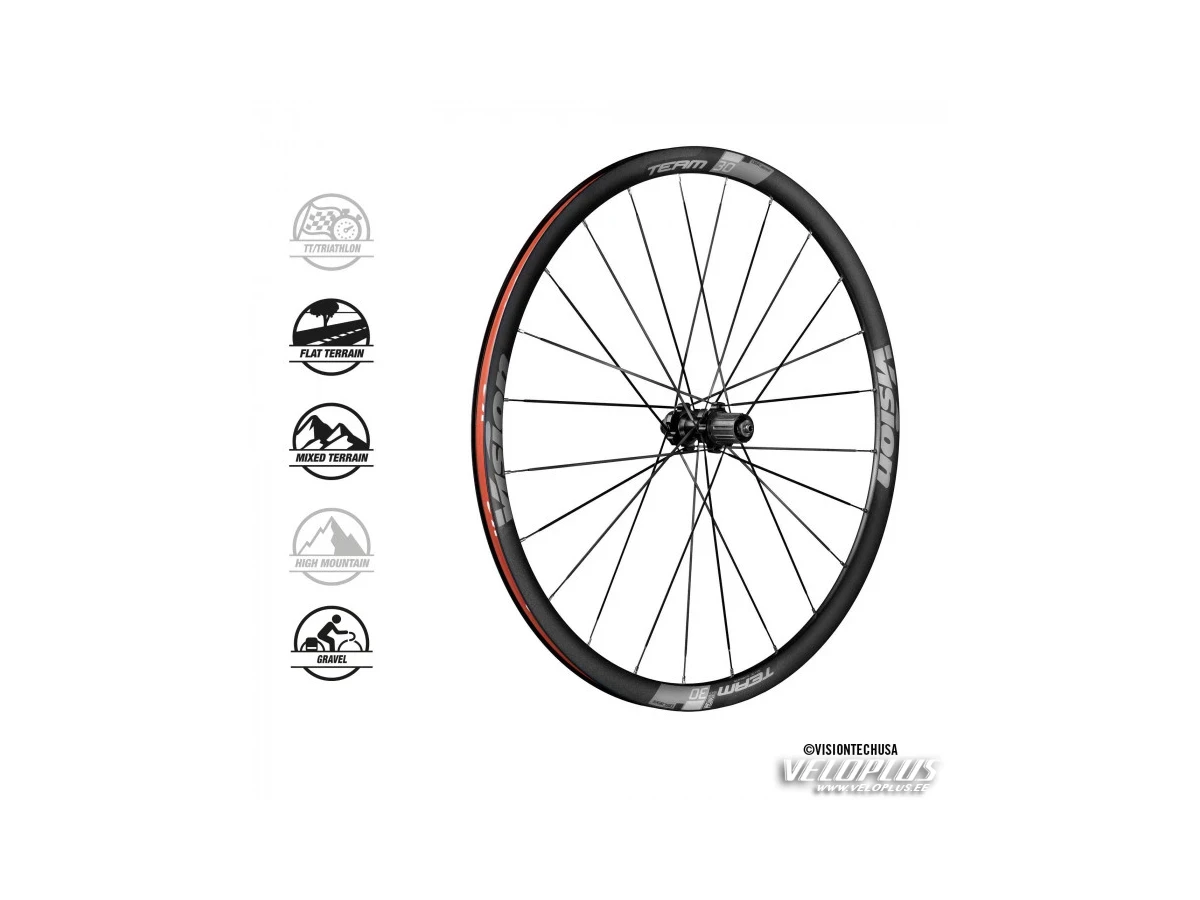 Wheelset VISION TEAM 30 DB-CL CH-TL SH11 24Hx24H B2