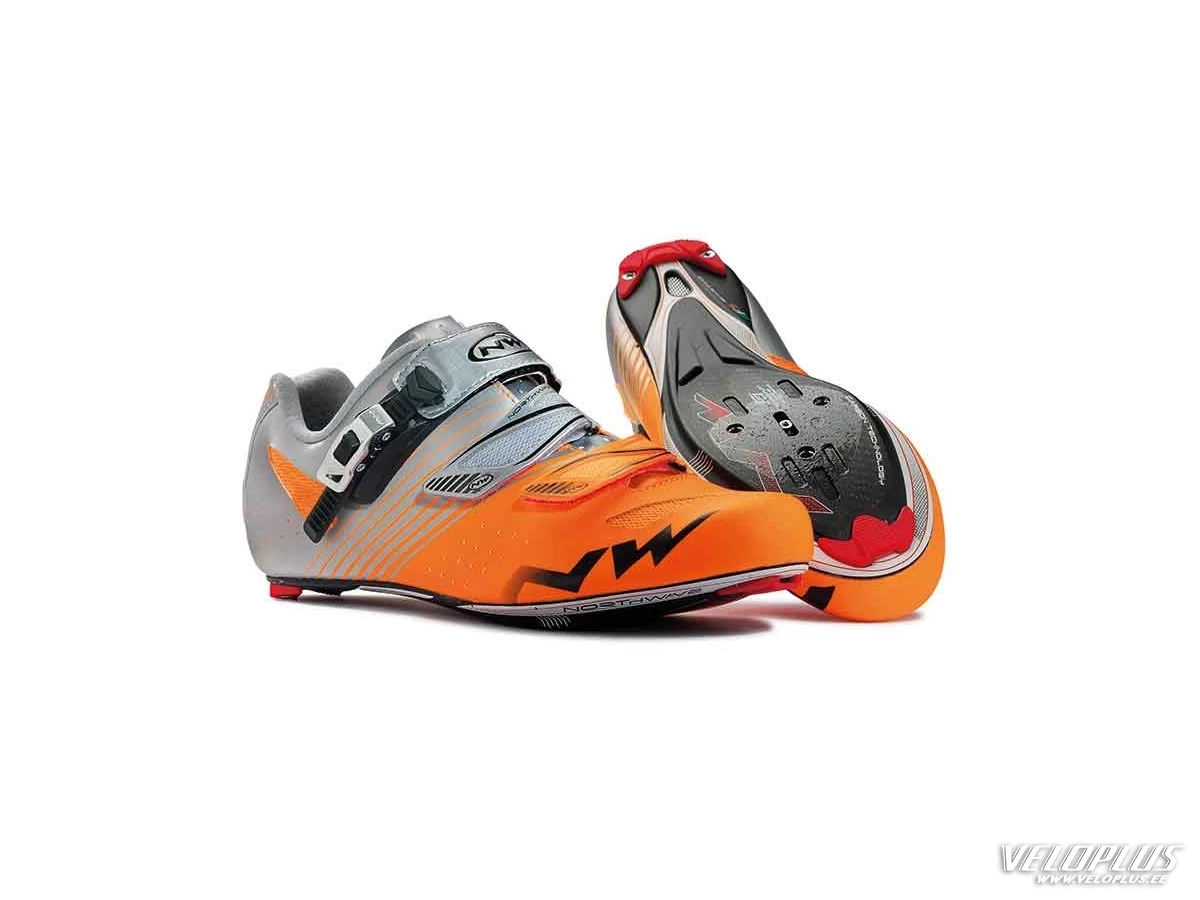 Road Shoes Northwave TORPEDO SRS FLUO  ORANGE-SILVER 43,5