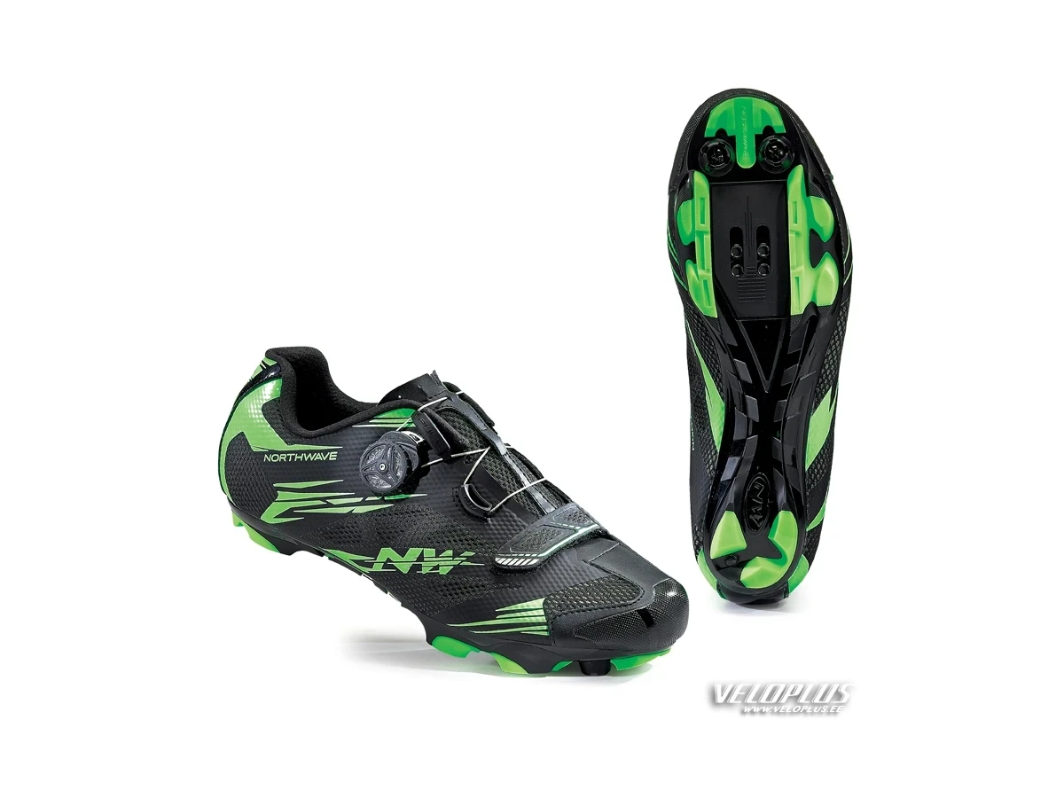 MTB Shoes Northwave SCORPIUS 2 PLUS BLACK/GREEN FLUO 45½