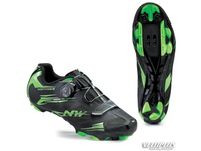 MTB Shoes Northwave SCORPIUS 2 PLUS BLACK/GREEN FLUO 45½