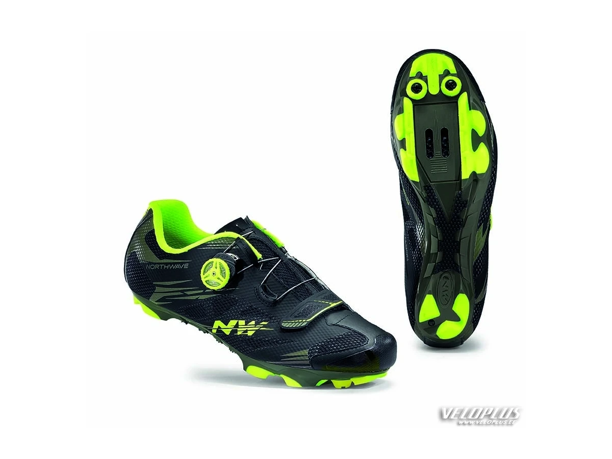 MTB Shoes Northwave SCORPIUS 2 PLUS BLACK MILITARY/YELLOW FLUO 43