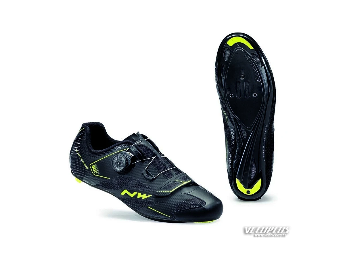 Shoes NORTHWAVE SONIC 2 PLUS WIDE BLACK/YELLOW FLUO 44