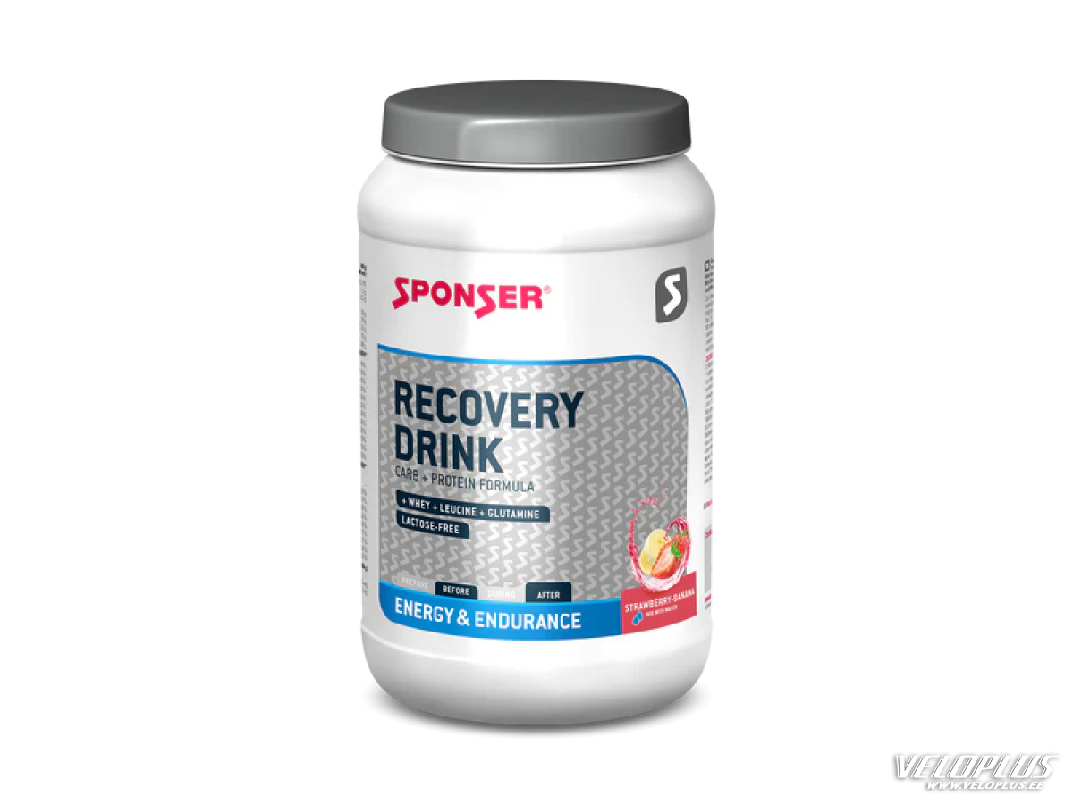 Atjaunošanās dzēriena pulveris Sponser Recovery Drink 1200g Zemeņu-Banānu