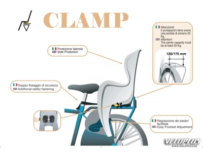 Child seat Bellelli Fox Clamp Hi-Viz yellow