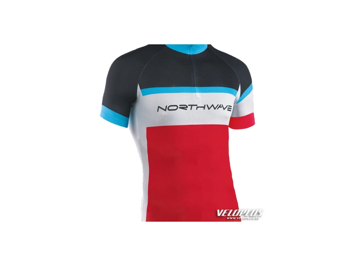 Northwave LOGO KID JERSEY S/S red-black-blue 6
