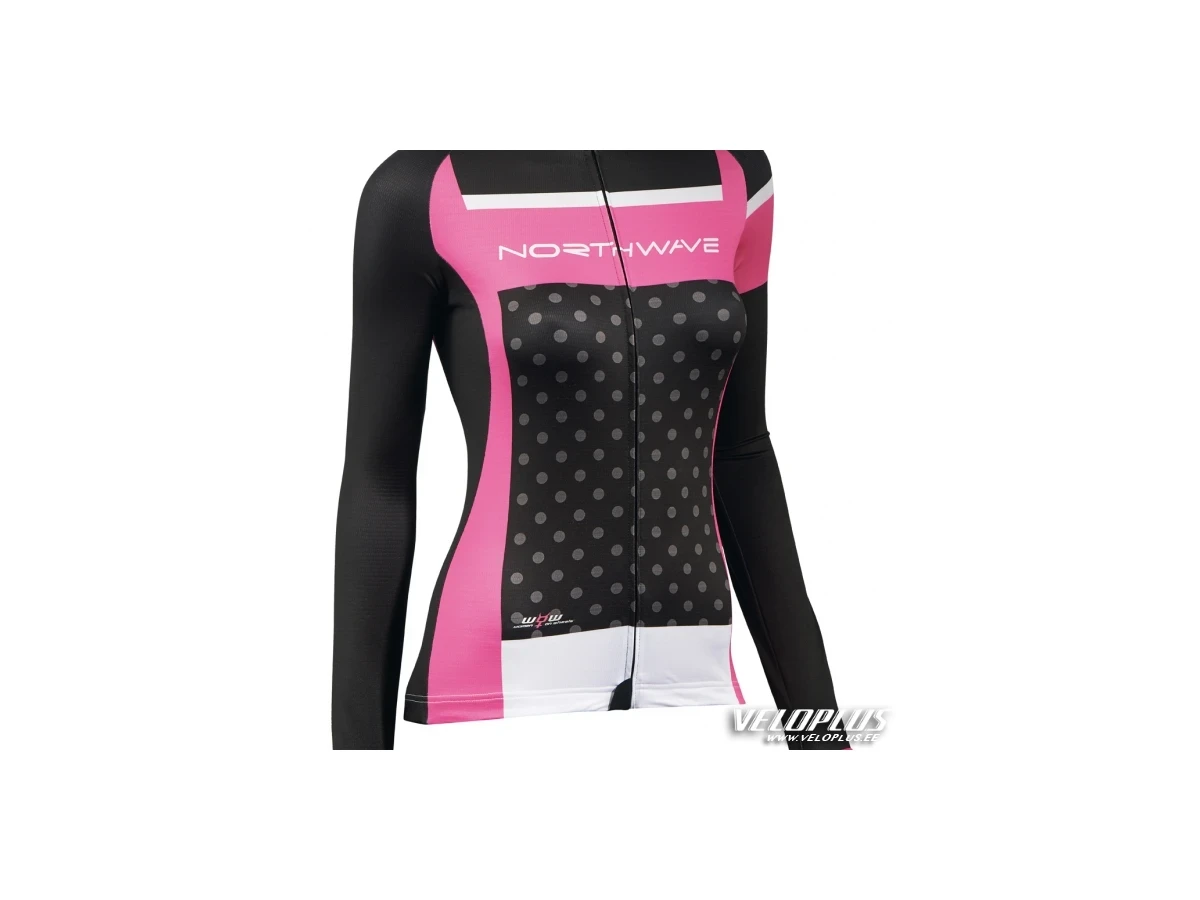 Naiste pikk särk Northwave LOGO WOMAN JERSEY LS must/fuksia M