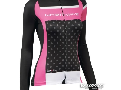 Naiste pikk särk Northwave LOGO WOMAN JERSEY LS must/fuksia M