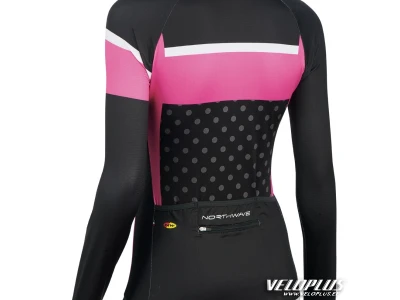 Naiste pikk särk Northwave LOGO WOMAN JERSEY LS must/fuksia M
