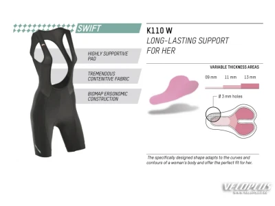 Naiste traksidega lühikesed püksid Northwave SWIFT BIBSHORTS must XXL