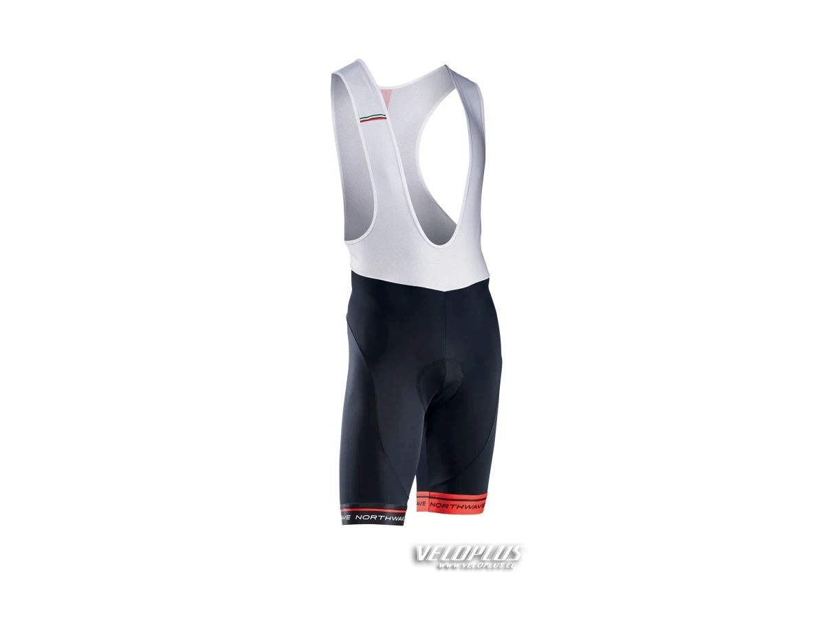 Laste traksidega lühikesed püksid Northwave LOGO KID 3 BIBSHORT must/punane 8