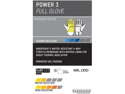 Winter gloves Northwave POWER 3 GEL PAD black/yellow flou L