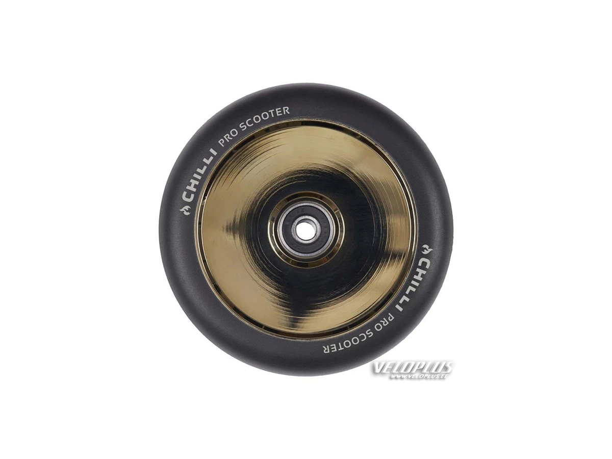 Chilli wheel - 120mm black PU/ gold hollow core	