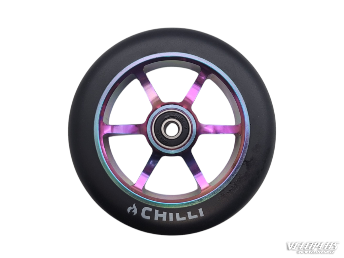 Chilli wheel - 120mm black PU/ neochrome core	