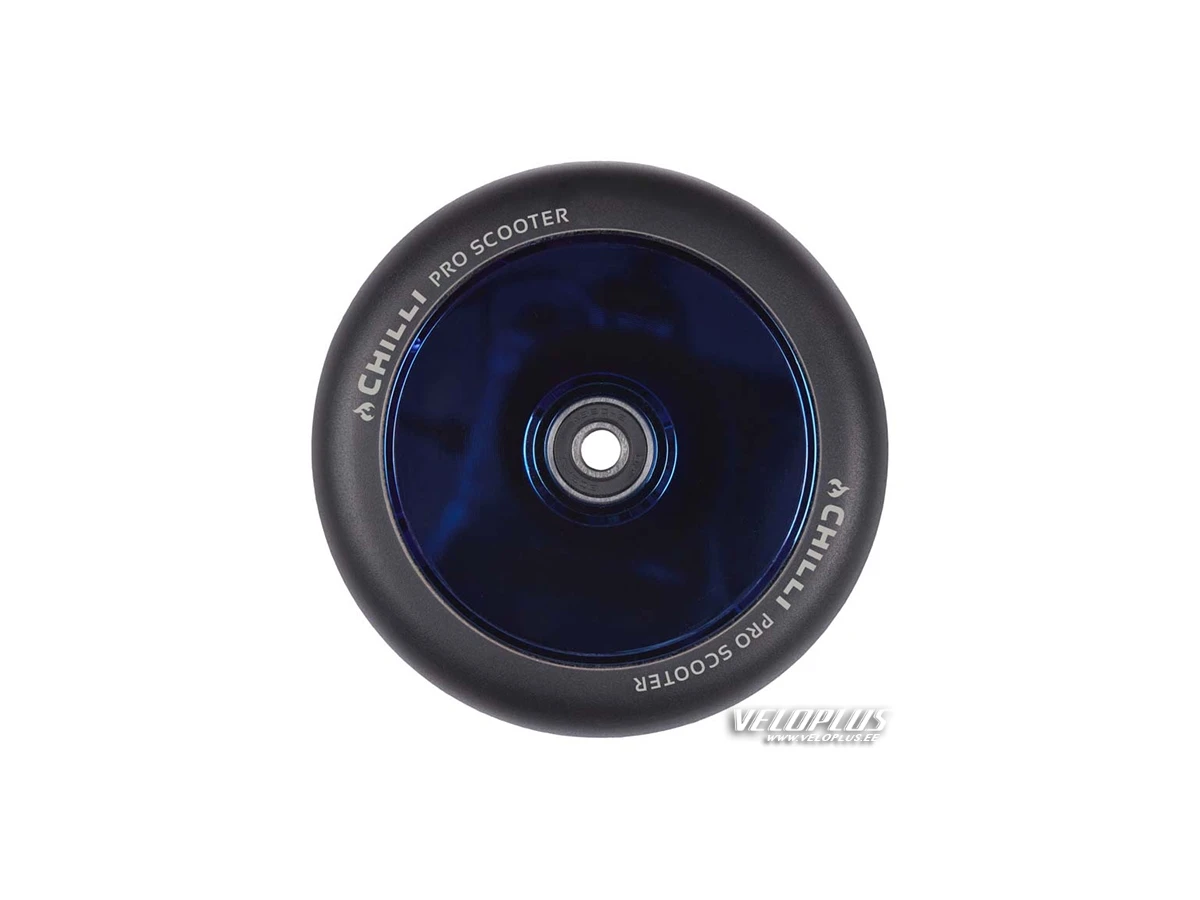 Chilli wheel - 120mm black PU/ blue hollow core		