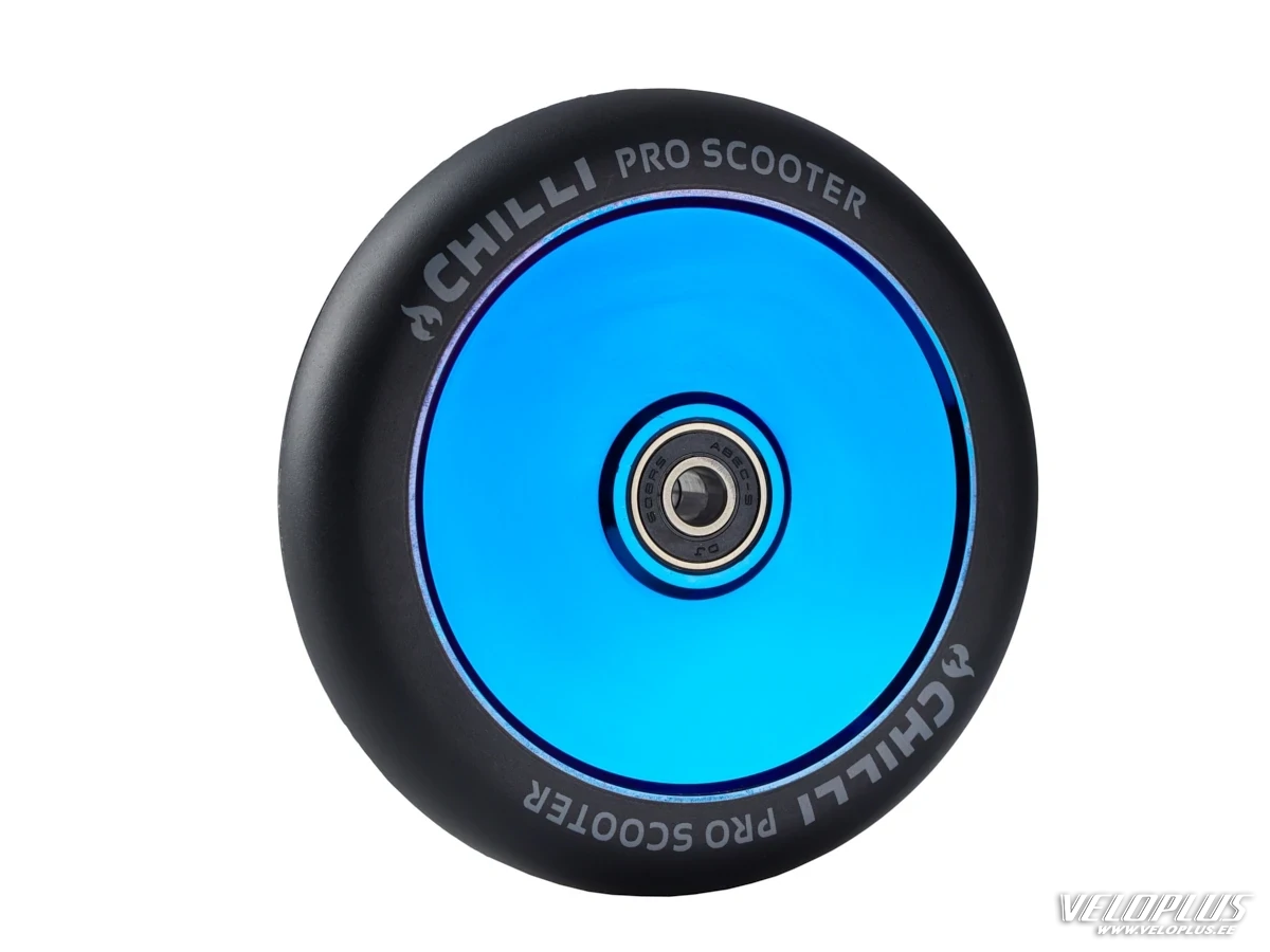 Chilli wheel - 120mm black PU/ blue hollow core