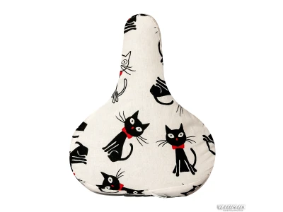 Saddle cover BIKE BELLE BLACK CATS white