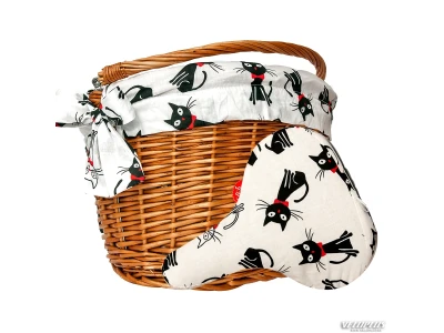 Saddle cover BIKE BELLE BLACK CATS white