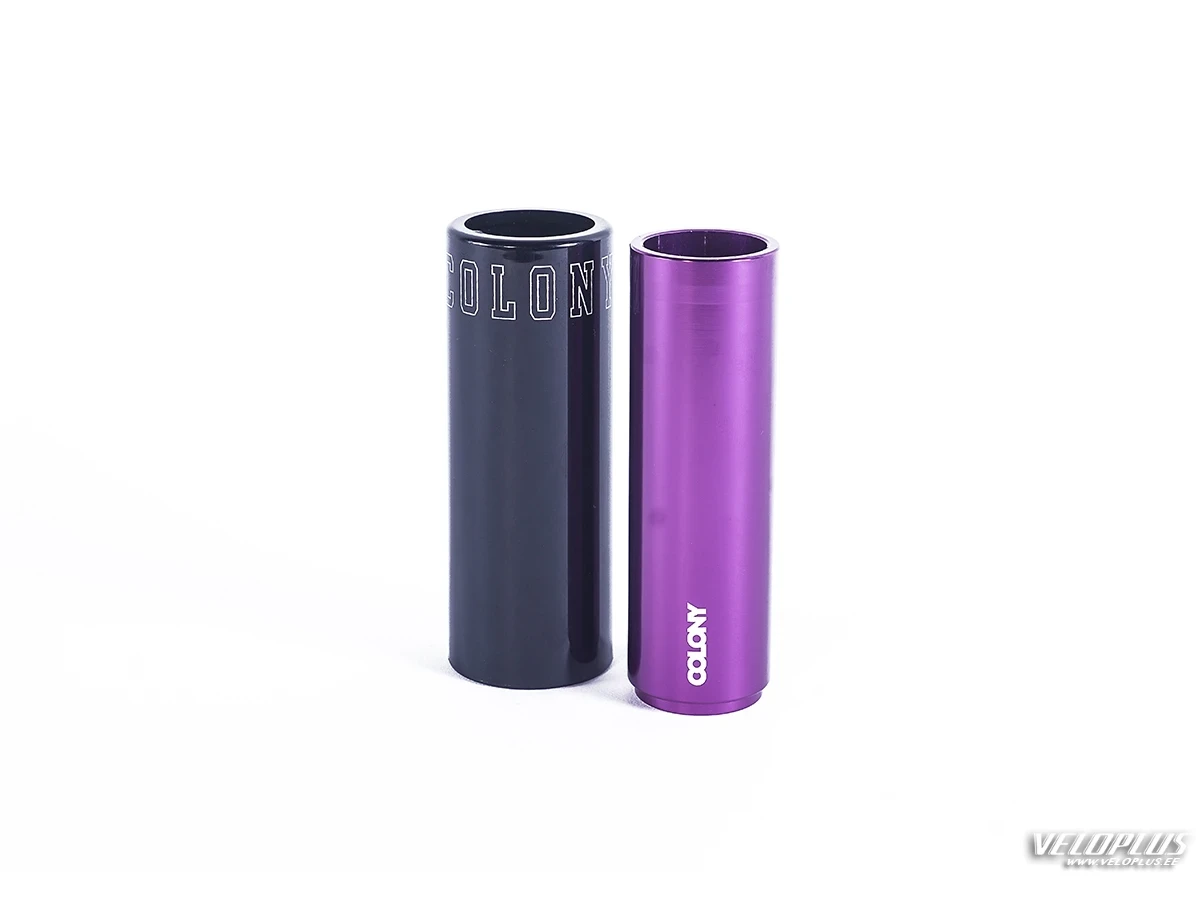 BMX peegid Colony Anyway Pegs Alloy / Plastic 10/14mm must/lilla (1tk)