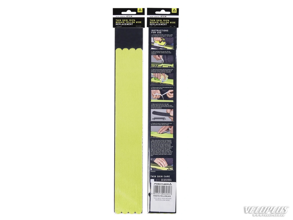 FISCHER TWIN SKIN 100% MOHAIR NEONYELLOW WIDE 41CM