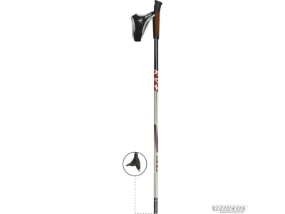 Ski poles KV+ Tempesta Clip 150 cm dark grey/red (90%carbon)
