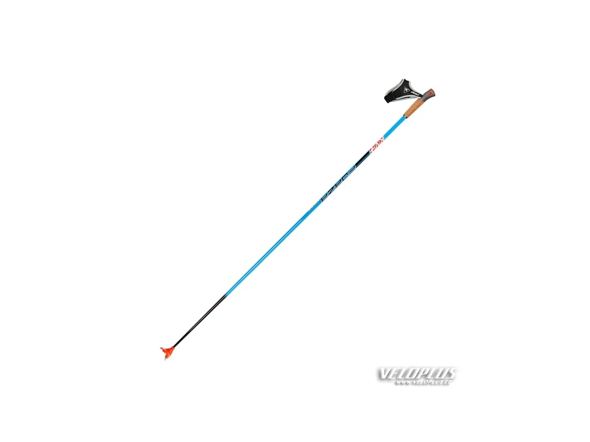 Ski poles KV+ FORZA CLIP 160cm blue-orange (85% carbon)