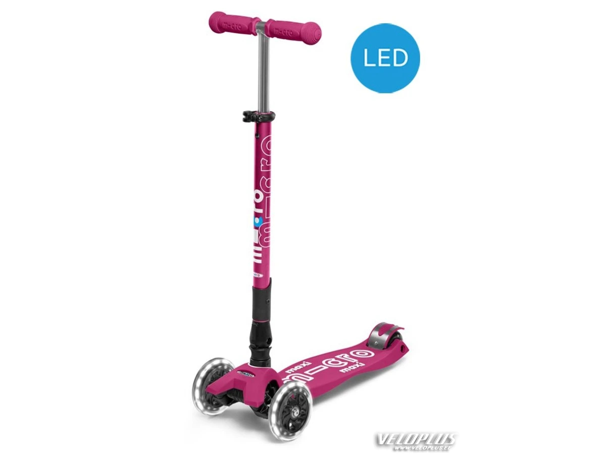Scooter Micro Maxi Deluxe LED foldable Berry Red