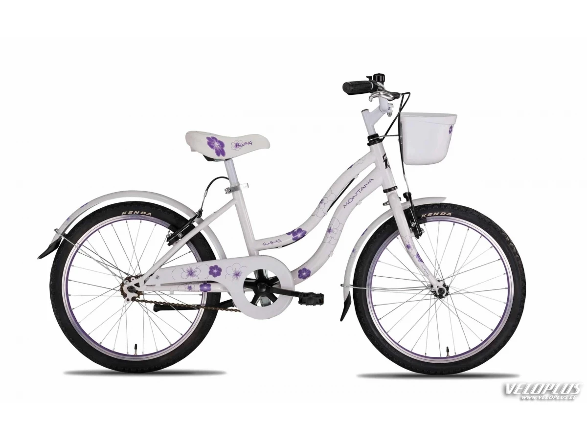 Tüdrukuteratas MONTANA 20" SWING 1k valge/lilleline