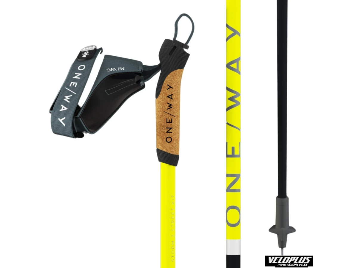 Roller Ski Poles ONE WAY STORM 2 STREET KIT 180–125 cm Yellow/Black