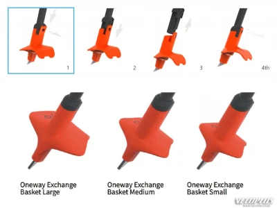 Slēpošanas nūju groziņi ONE WAY EXCHANGE BASKET S oranži 9mm (pāris)