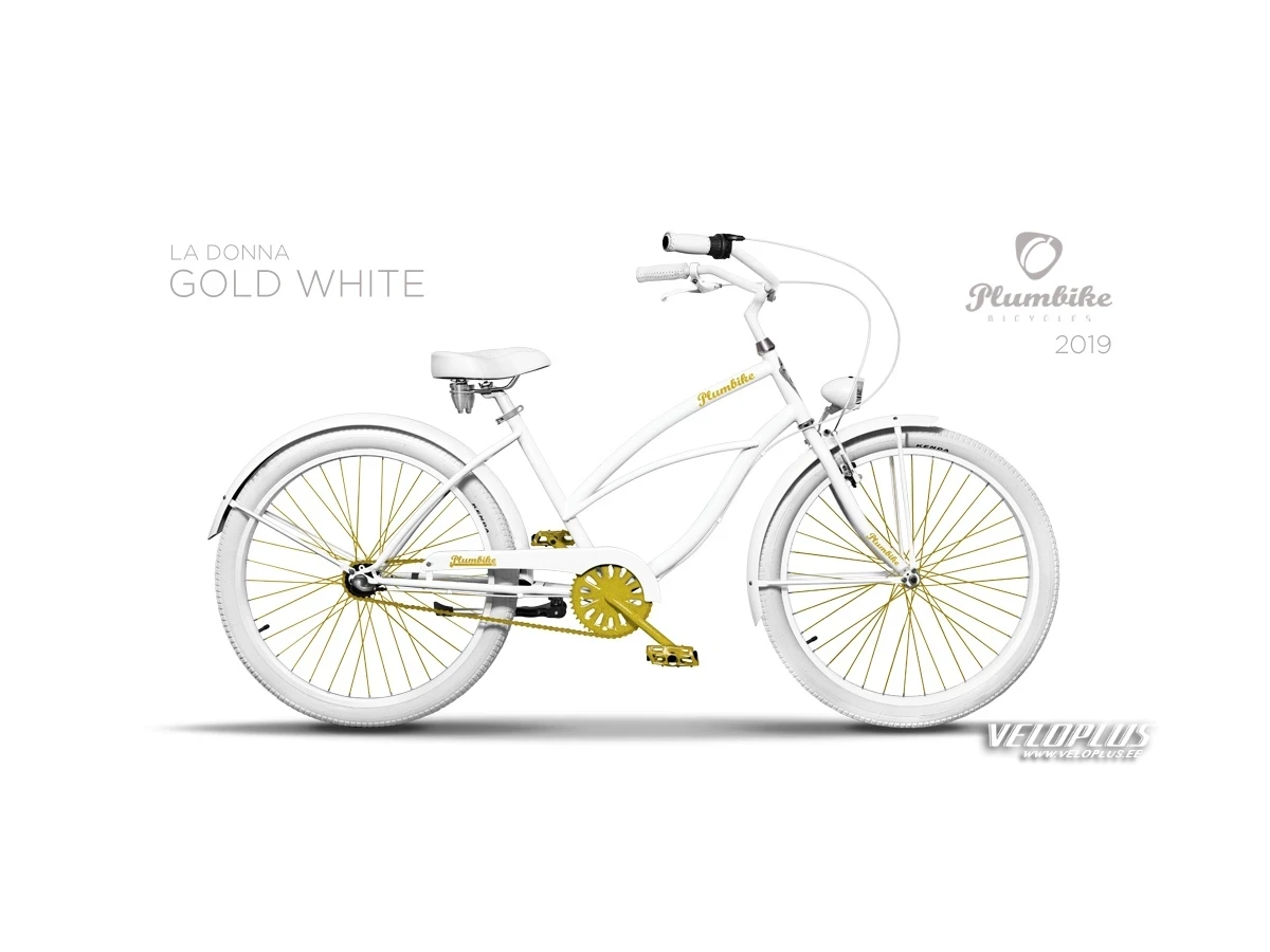 City bike Plumbike La Donna Gold White Cruiser 26" N3