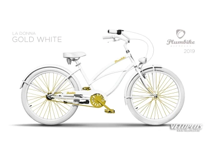 City bike Plumbike La Donna Gold White Cruiser 26" N3