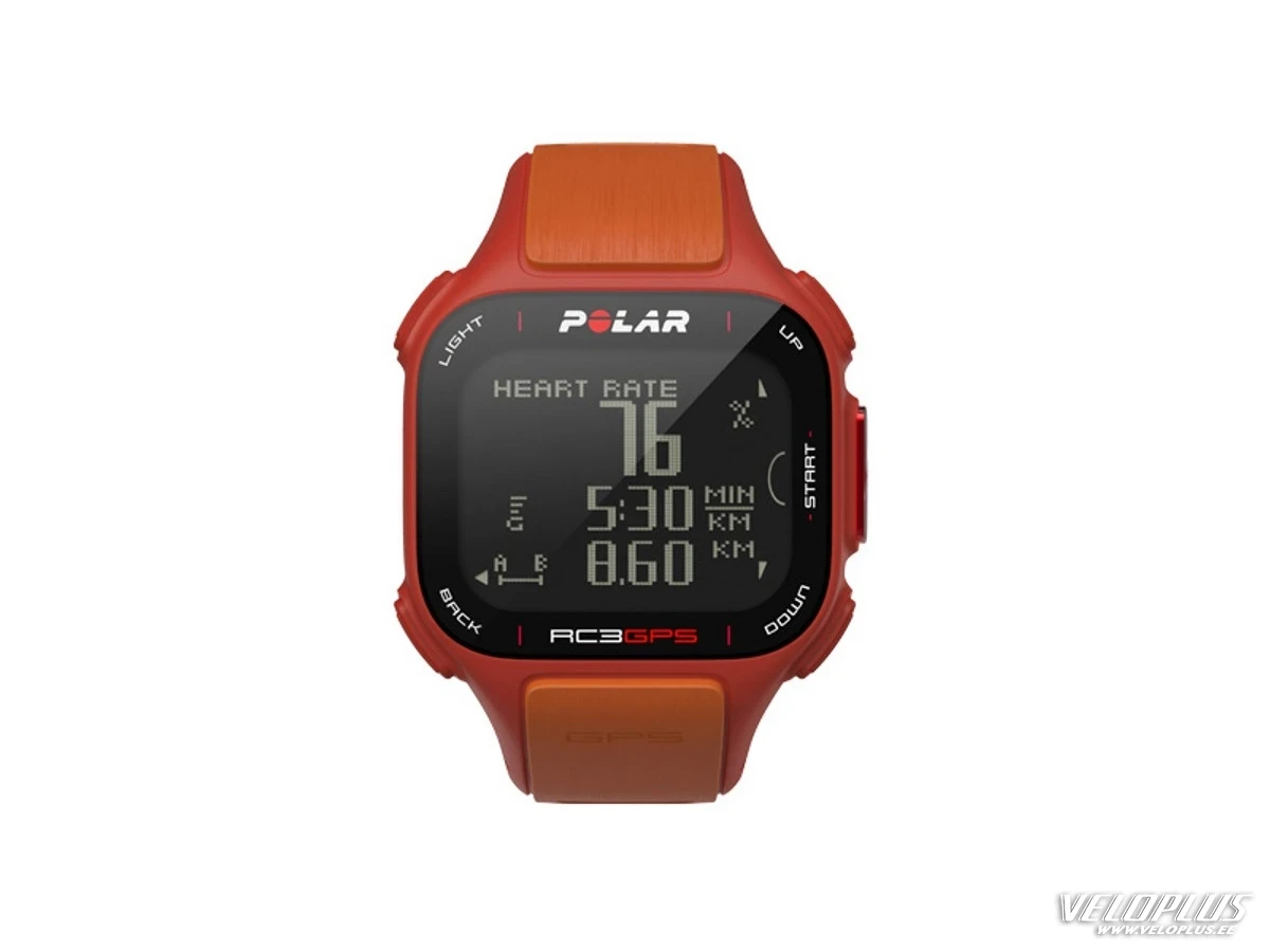 Pulsikell Polar RC3 GPS punane/oranz pulsivööga H3