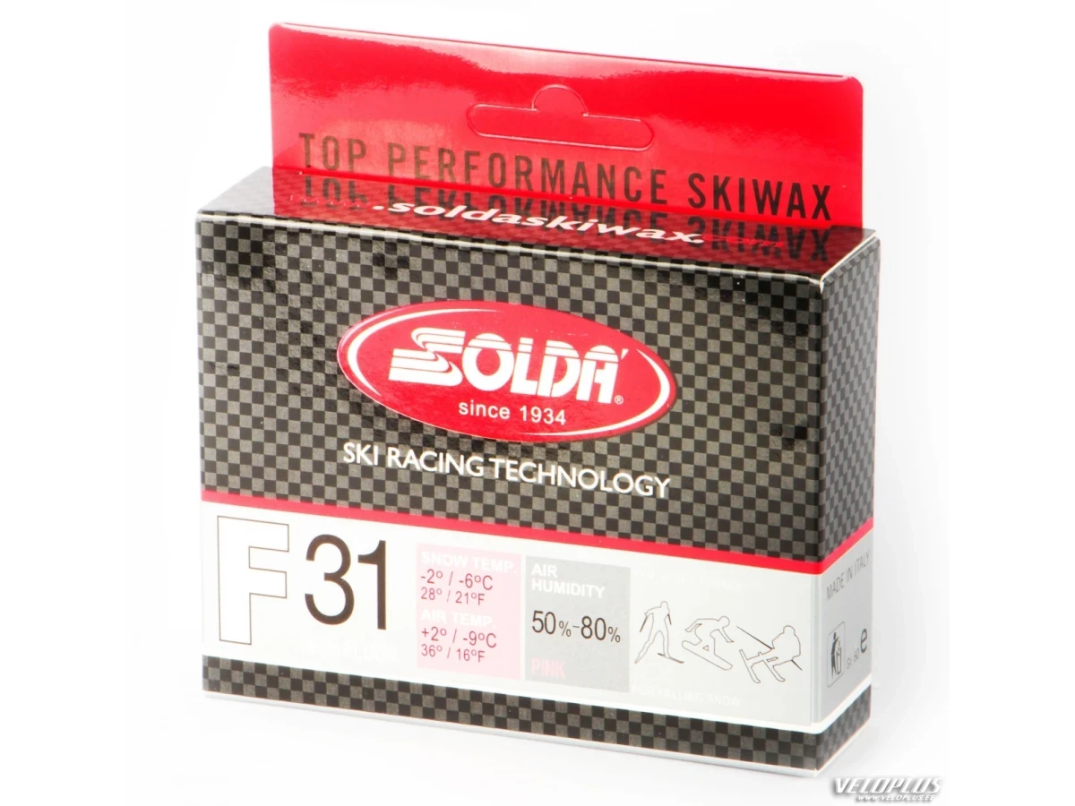 Ski wax Solda F31 HIGH FLUOR +2°...-9°C, 60g for snowfall