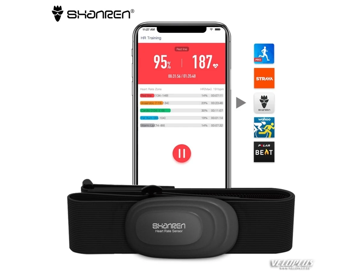 Pulsivöö SHANREN BEAT 10 ANT+ Bluetooth