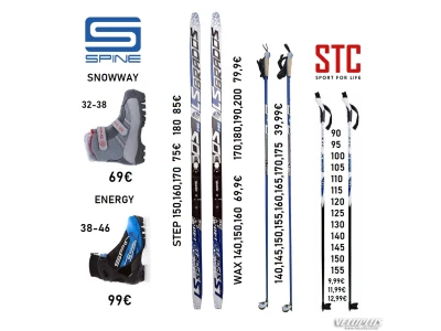 Suusad BRADOS LS SPORT WAX 190CM NNN sidemetega sini-must-valge