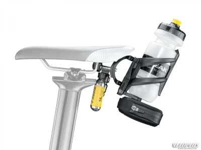 Pudelikorvi kinniti tri sadulale TRI-BACKUP ELITE 90 CO2 pumbaga