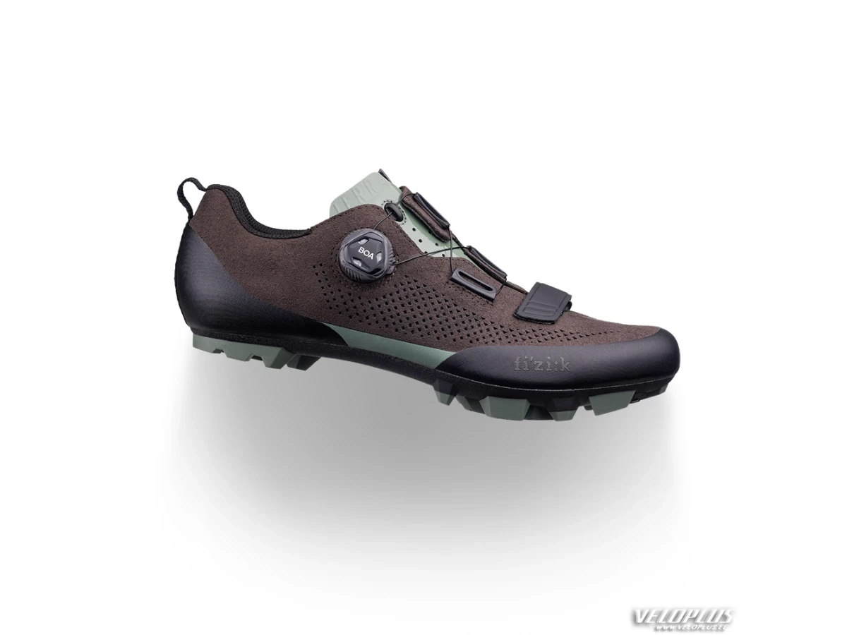MTB Shoes Fizik TERRA X5 SUEDE 44 Dark Brown Suede / Sage Green