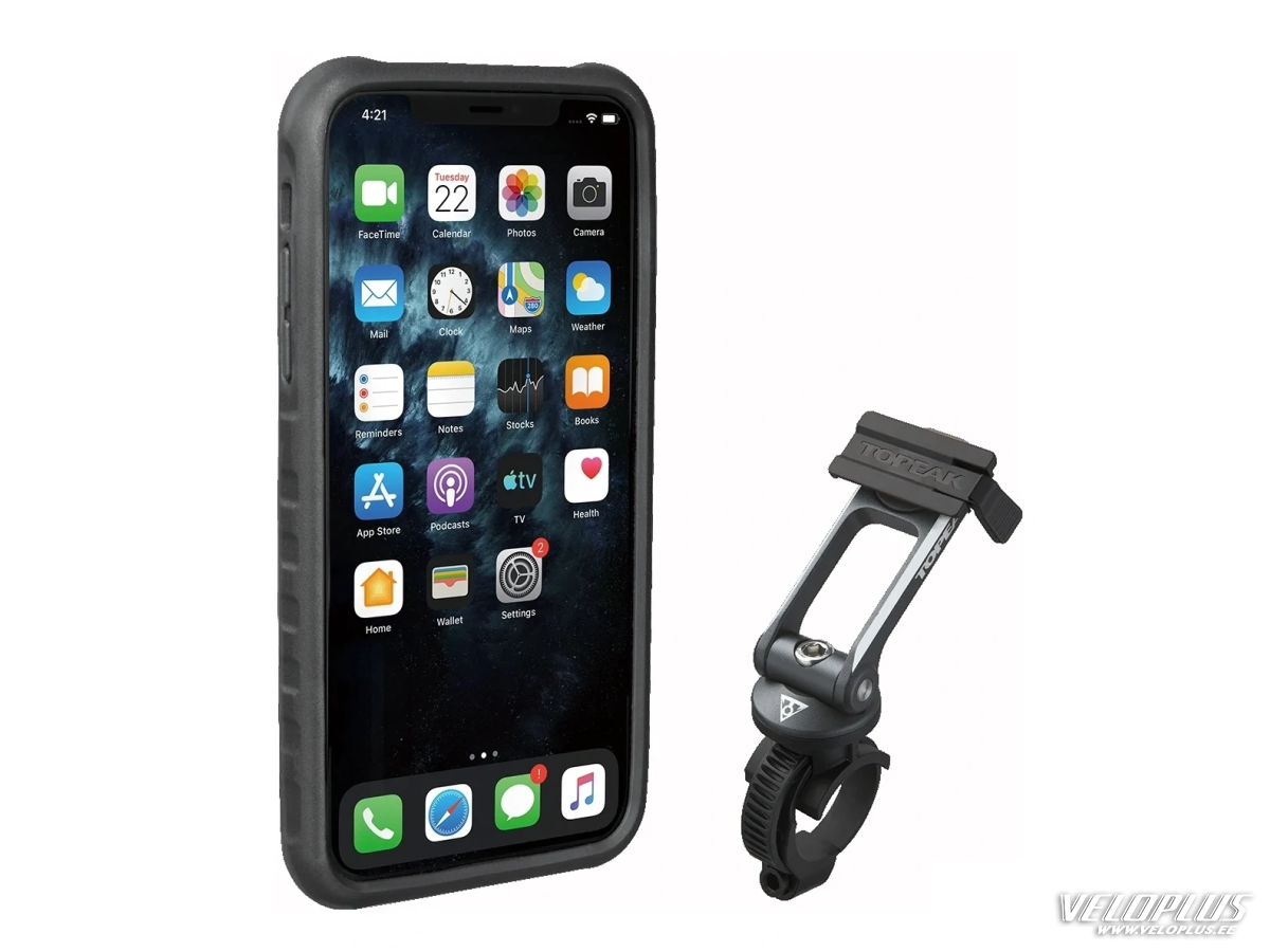 Nutitelefoni hoidja TOPEAK RIDECASE APPLE IPHONE 12/ 12 PRO juhtrauale/stemmile