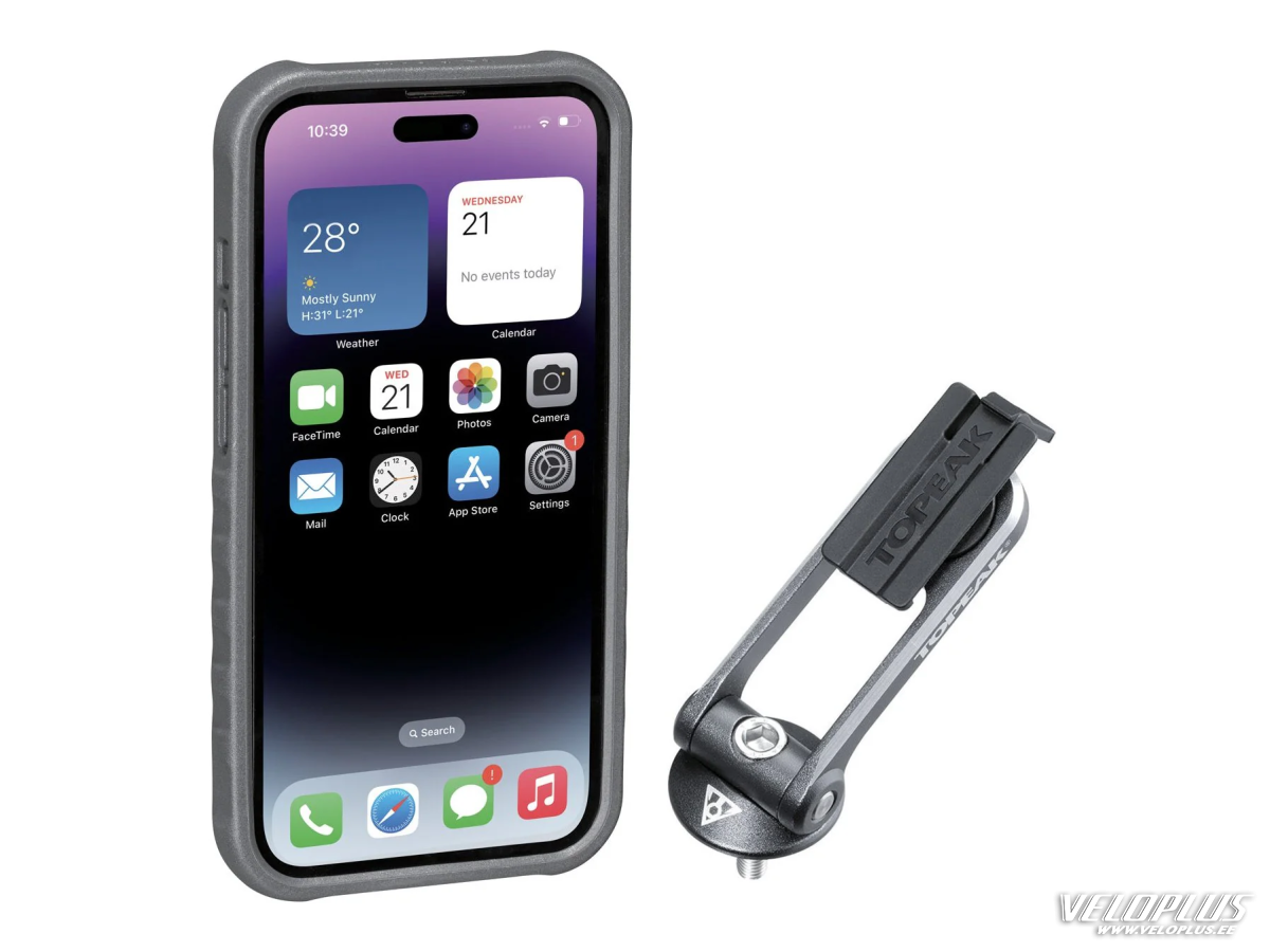 Nutitelefoni hoidja TOPEAK RIDECASE APPLE IPHONE 14 PRO juhtrauale/stemmile