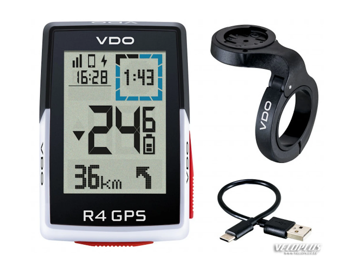 Bike computer VDO R4 GPS w/ over-clamp mount
