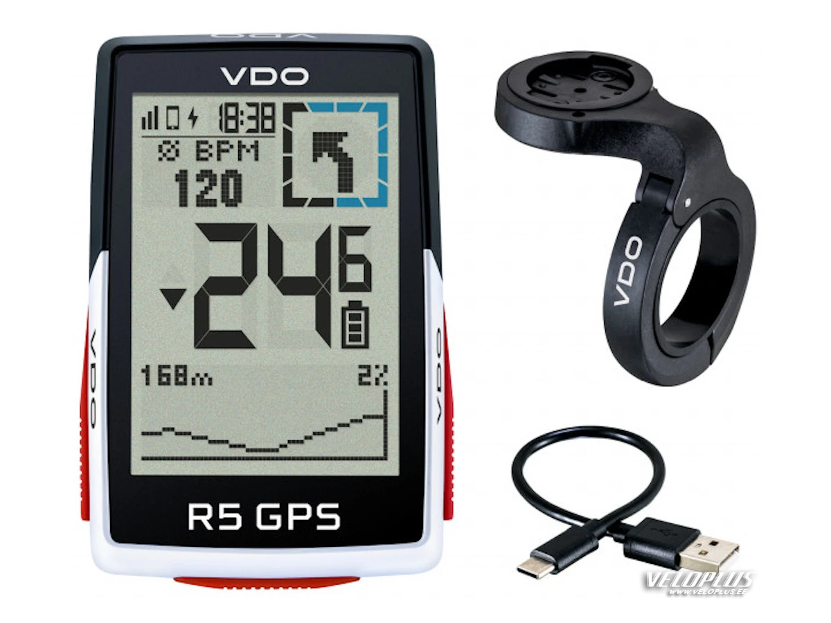 Bike computer VDO R5 GPS/ BLE/ ANT+ w/ over-clamp mount
