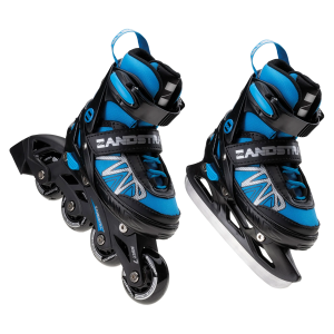 Kids roller+hockey skates Zandstra Combo Blue 2in1 M/37-40 adjustable