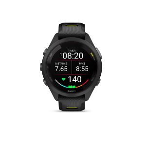 Garmin Forerunner 265S, Musta kehys ja kellonrunko sekä musta/kirkkaankeltainen silikonihihna
