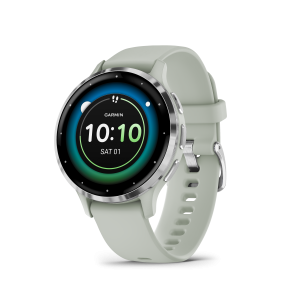 Garmin Venu 3S, Hopeanvärinen ruostumaton teräskehys